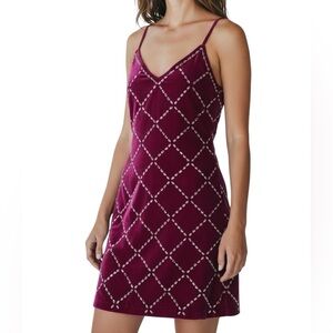 NWT RAMY BROOK Omega Sleeveless Rhinestone Detail Zip Back Mini Dress Size 6